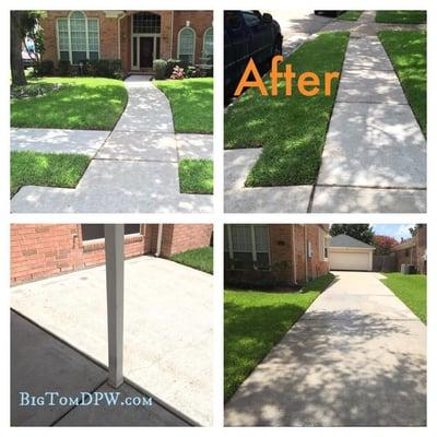 Another satisfied client that allowed Big Tom to power wash their house driveway, patio, curb & walkways.