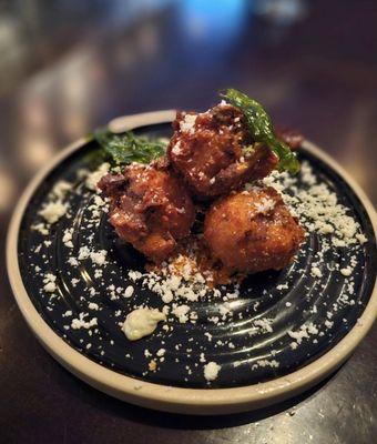 Mushroom and Gruyère beignets