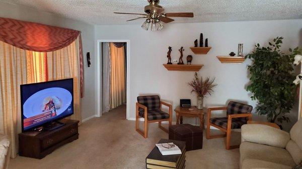 Living room of the suite.