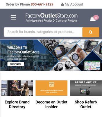 FactoryOutletStore.com Home Page