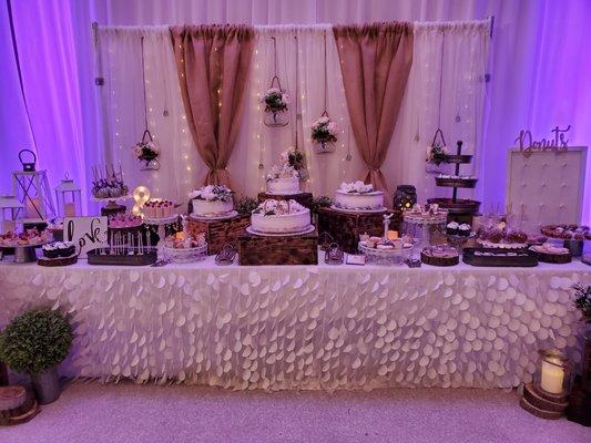 dessert tables, decorations, cakes for weddings, parties, birthdays,