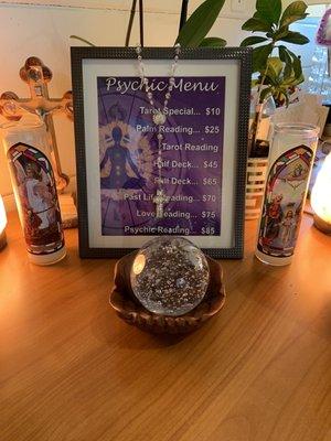 Menu of psychic readings