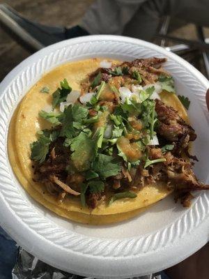 carnitas taco, awesome flavor!