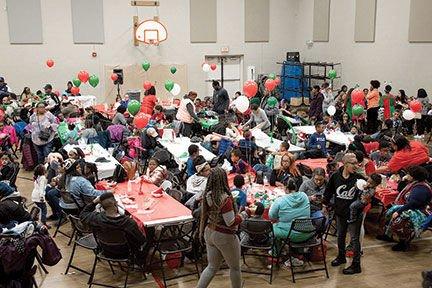 Kirkwood Community Center 12-14-2019 Moms of Meacham 11th annual Christmas Party. Hardy's State Farm collected 150+ toys and gifts!