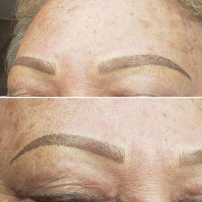 Combo brow transformation.