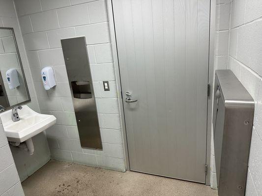 Private bath rooms with changing table at the GR station.