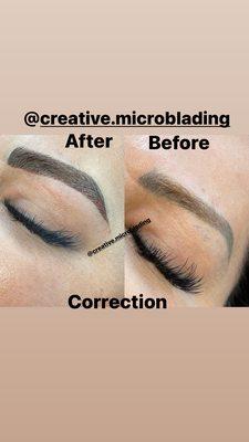 Microblading color correction ( Microbalding over old tattooed)