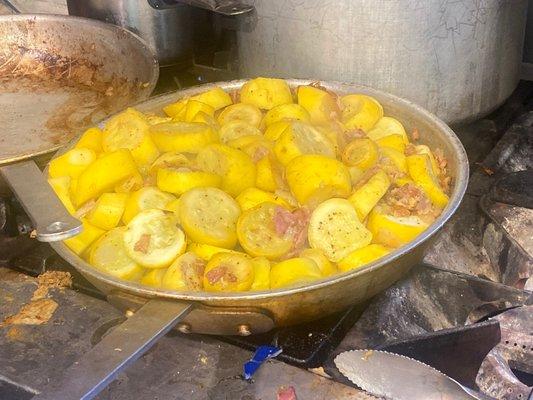 Squash for a casserole in the making