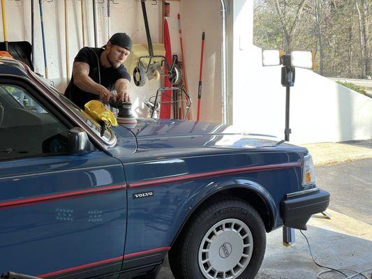 My 5000-mile 1989 Volvo 245 being made even more perfect by Jeff at ShineWorks