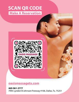 Scan our QR code to make reservation.