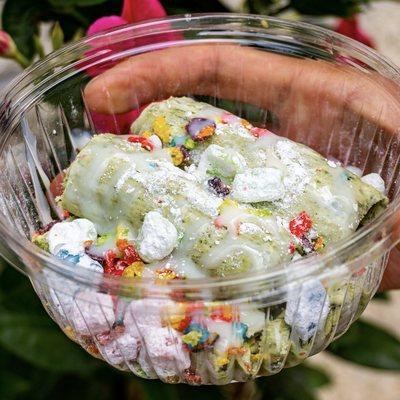 Matcha Love Ice Cream - Small (Fruity pebbles instead of Coconut Flakes)