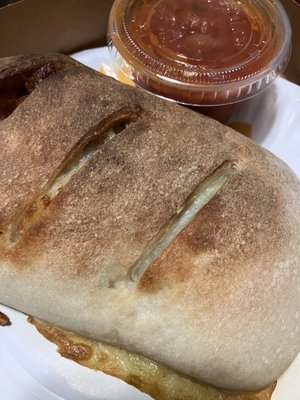 Stromboli and sauce