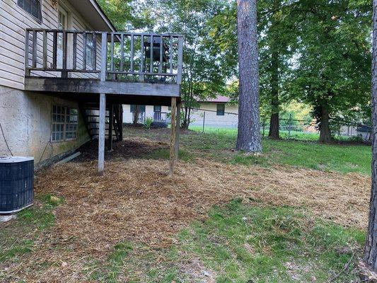 Pic post yard being dug up and new piping placed. They actually level the ground back out, lay grass seeds and hay.