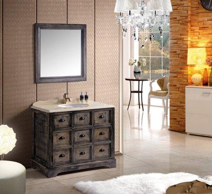 Solid Wood Traditional Bathroom Vanity.