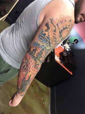 Lord of the Rings sleeve in progress,,,