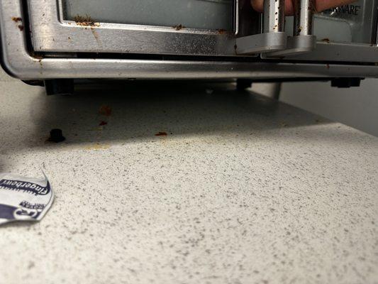 Counter top Under appliances not wiped !!!