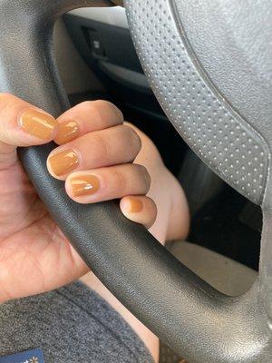 Shellac on regular nail