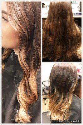 Hair done by Kelly a master color specialist. Balayage