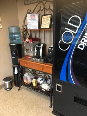 Coffee station, drinks for while you wait!