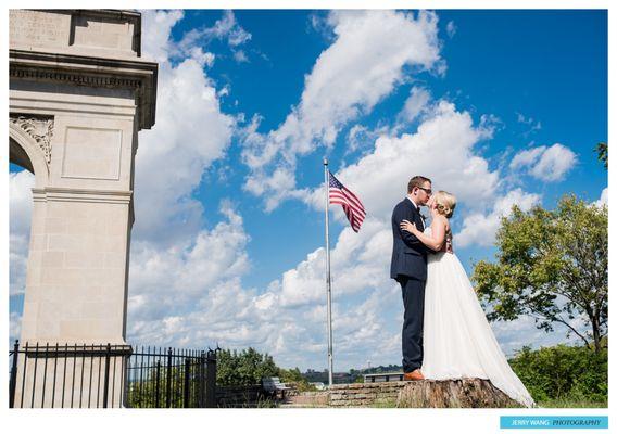 My wife and I at the Rosedale Arch. Photo credit: Jerry Wang Photography.