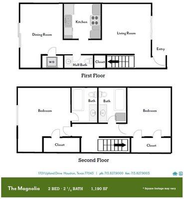 The Magnolia 2 Bed 2 1/2  Bath