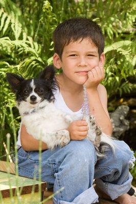 Alex and his dog, child photography, child portraiture