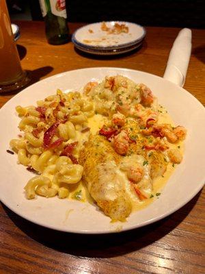 Lobster stuffed flounder, Lobster Mac and Cheese