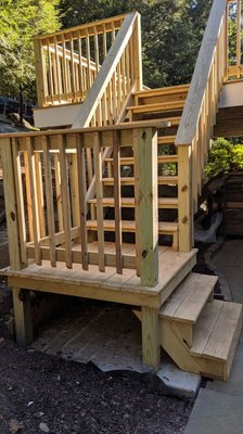 Building off new pressure-treated deck