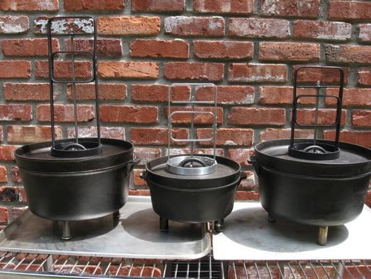 Three D.O.L.L. Dutch Oven Lid Lifters.  9", 14" & 9" aluminum By MyOutfitter.com