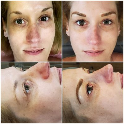 before and after Eyeliner and Eyebrow Permanent Makeup