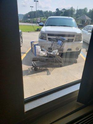 Woke up to a shopping cart outside our window.