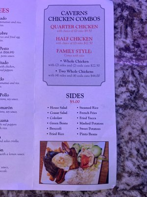 Menu cont'd