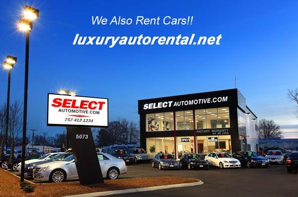 Select Luxury Auto Rental is a luxury import car rental service for Exotic vehicles. We serve Vb and all surrounding areas.