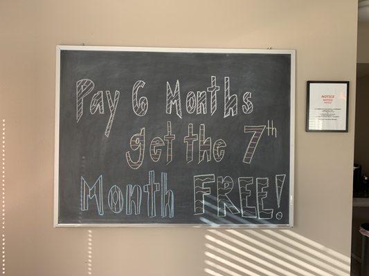 Paying in advance always has perks! This offer is available to new and current tenants.