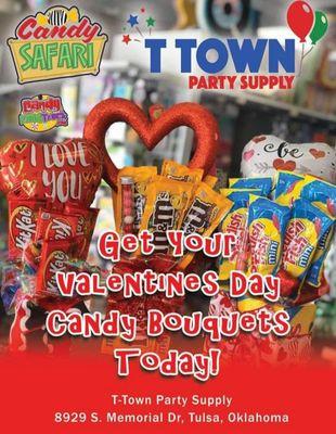 Candy bouquets now available at T-Town Party Supply.  All built by Candy Food Truck & Candy Safari