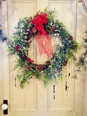 Pretty wreaths for sale at Judy's.