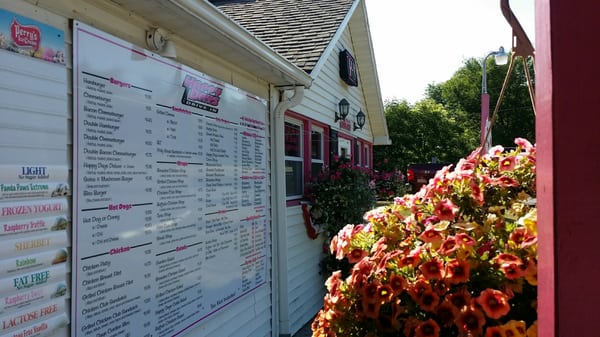 Part of the menu; lovely flowers in bloom