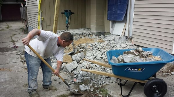 Demolishing a sun porch, to put it back new.