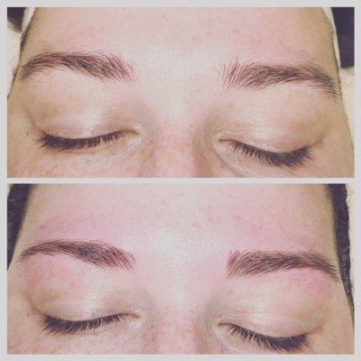 A little brow clean up for this lady!