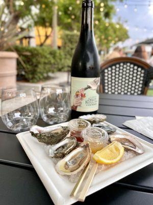 Oysters + bottle of chilled red from Jolly Oyster