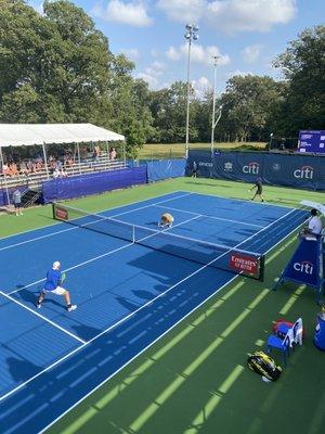 Great view of doubles at the Citi Open 2021.