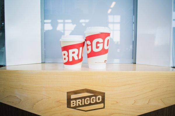 Order from the Briggo app or at the Coffee Haus.