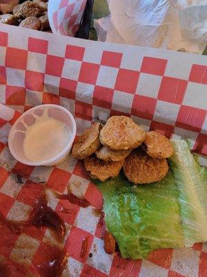 This place is amazing. You have to look for it. The fried pickles are yummy. We shared the PBLT sandwich. Nothing fancy, but great food.