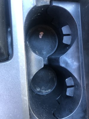 Stained and dirty cup holder