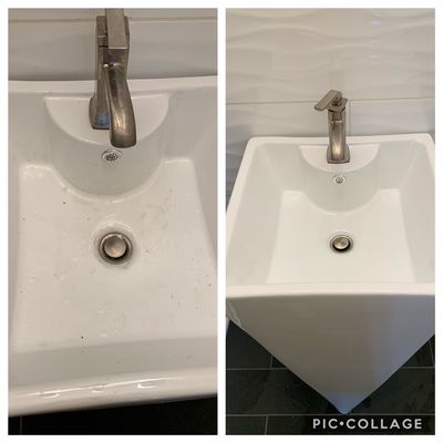 Before and after bathroom sink!