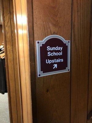 Sunday school upstairs