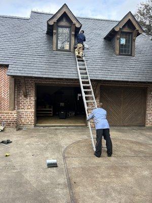 Our crew is sealing wildlife entry points to keep wildlife out of this customers attic.