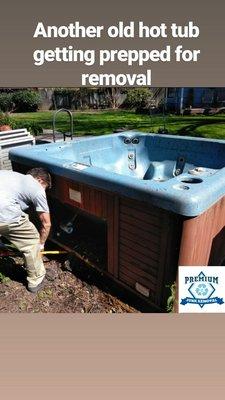 Prepping hot tub for removal