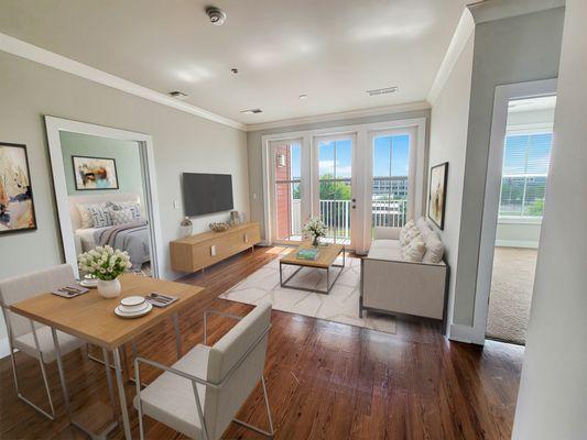 Living room and dining