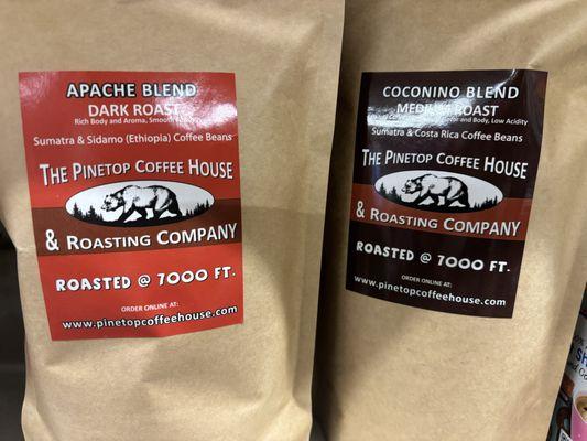 We're proud to carry local brands such as The Pinetop Coffee House & Roasting Company's Apache and Coconino blend.